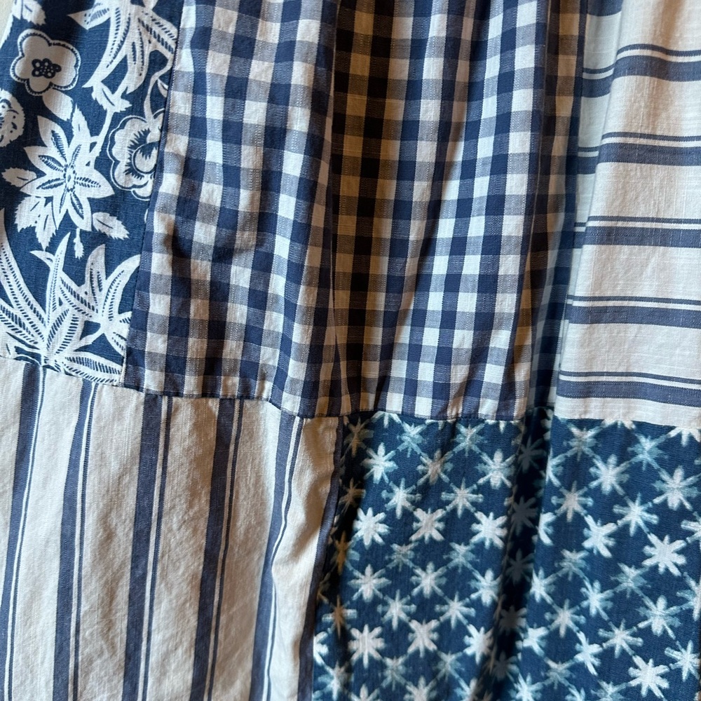 Universal Thread Cyanotype Patchwork Boho Smocked… - image 6